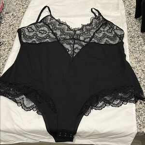Elegant Black Lace Bodysuit